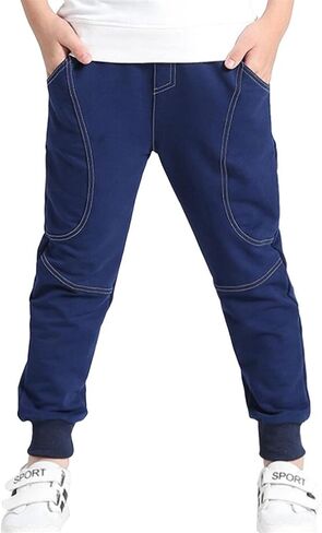 Rysly Boys Cotton Sweatpants Kids Casual Jogger Pants Tapered Ankle Pants in Kuwait