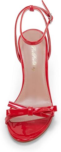 أحذية حفلات PiePieBuy بكعب عالٍ وفيونكة وكعب عالٍ مع إبزيم مفتوح عند أصابع القدم وكعب عالي مدبب, أحمر, 40 EU in Kuwait