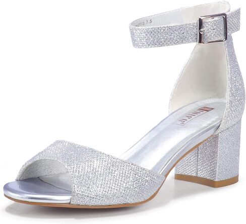 IDIFU Women's Candie Low Block Heels Sandals Peep Toe Chunky Ankle Strap Wedding Dress Shoes in Kuwait