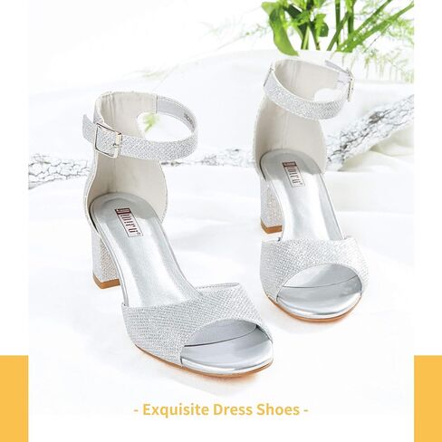 IDIFU Women's Candie Low Block Heels Sandals Peep Toe Chunky Ankle Strap Wedding Dress Shoes in Kuwait