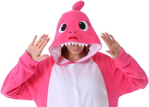 dressfan Cartoon Unisex Animal Grey Shark Costume Pajamas Adult Kids Teen Women Men in Kuwait