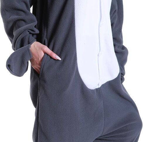 dressfan Cartoon Unisex Animal Grey Shark Costume Pajamas Adult Kids Teen Women Men in Kuwait