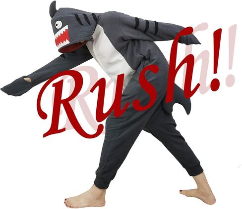 dressfan Cartoon Unisex Animal Grey Shark Costume Pajamas Adult Kids Teen Women Men in Kuwait