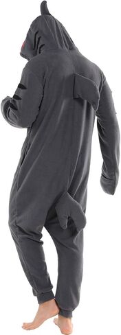dressfan Cartoon Unisex Animal Grey Shark Costume Pajamas Adult Kids Teen Women Men in Kuwait