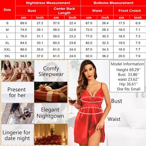 Avidlove Women Lace Nightgown Satin Chemise Sexy Lingerie Dress V Neck Sleepwear Slips Nightie in Saudi Arabia