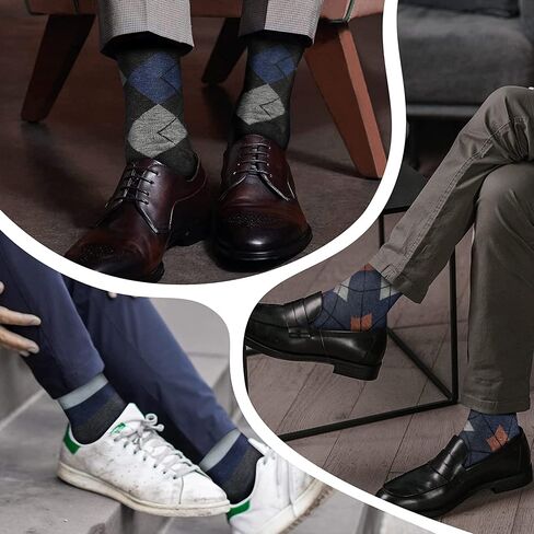 Fandecie Men's Dress Socks,Cotton Crew Socks,6 Pairs,Breathable and sweat-absorbing for Shoe Size 9-13 in Saudi Arabia