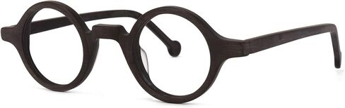 Zeelool خمر نظارات صغيرة مستديرة الضوء الأزرق حجب للرجال النساء الخشب الحبوب خلات نظارات Arale FA0176 in Kuwait