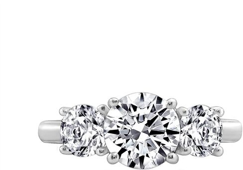 Amazon Collection Platinum or Gold Plated Sterling Silver Round 3-Stone Ring made with Infinite Elements Cubic Zirconia in Kuwait