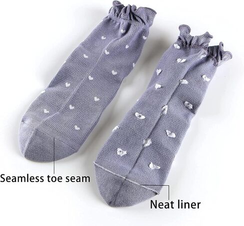 جوارب نسائية من Mcool Mary، جوارب كاجوال مكشكشة للكاحل قابلة للتنفس من القطن الرائع المحبوك بالخس، عبوة من 6 قطع in Kuwait
