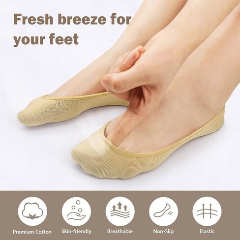 Jane Stone No Show Socks for Women - Non Slip Hidden Boat Flats Invisible Ultra Low Cut Liner Socks(Size 5-8/9-11) in Saudi Arabia