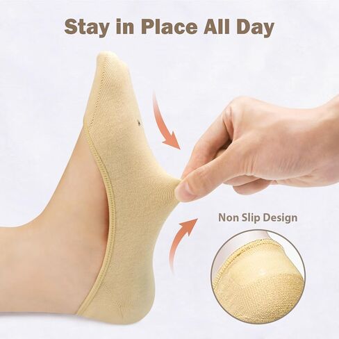 Jane Stone No Show Socks for Women - Non Slip Hidden Boat Flats Invisible Ultra Low Cut Liner Socks(Size 5-8/9-11) in Saudi Arabia