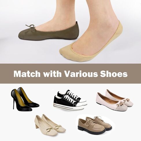 Jane Stone No Show Socks for Women - Non Slip Hidden Boat Flats Invisible Ultra Low Cut Liner Socks(Size 5-8/9-11) in Saudi Arabia