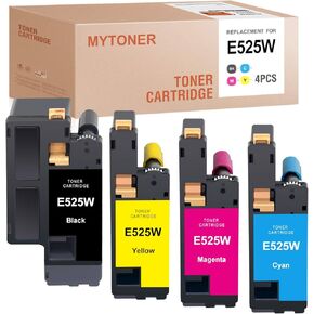 استبدال خرطوشة الحبر المتوافقة مع MYTONER لـ Dell E525W E525 525w 593-BBJX 593-BBJU 593-BBJV 593-BBJW للطابعة الملونة اللاسلكية E525w (أسود سماوي أرجواني أصفر، 4 عبوات) in Kuwait