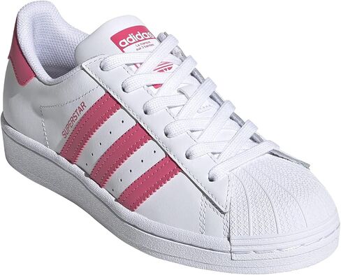 adidas Originals Superstar Sneaker, White/Super Pink/Core Black, 5 US Unisex Big Kid in Saudi Arabia