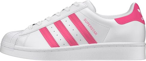 adidas Originals Superstar Sneaker, White/Super Pink/Core Black, 5 US Unisex Big Kid in Saudi Arabia
