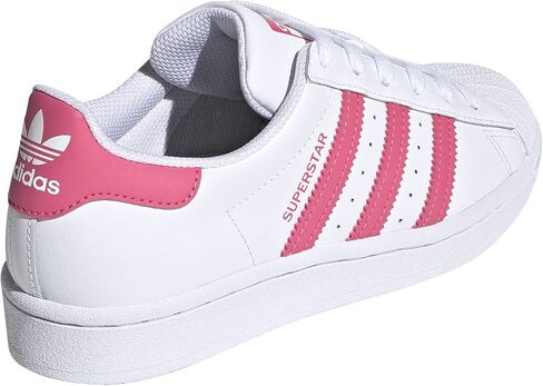 adidas Originals Superstar Sneaker, White/Super Pink/Core Black, 5 US Unisex Big Kid in Saudi Arabia