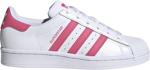 adidas Originals Superstar Sneaker, White/Super Pink/Core Black, 5 US Unisex Big Kid in Saudi Arabia