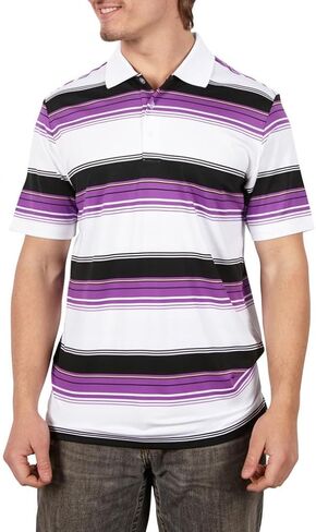 تي شيرت بولو رجالي من adidas Golf بتصميم مقلم من Puremotion Merch in Kuwait