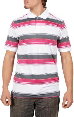 تي شيرت بولو رجالي من adidas Golf بتصميم مقلم من Puremotion Merch in Kuwait