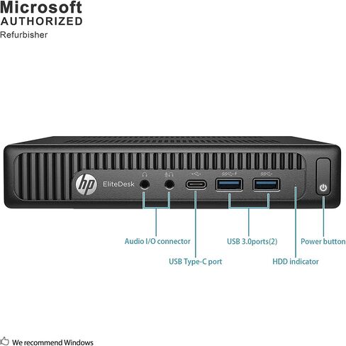 HP EliteDesk 800 G2 Mini Business Desktop PC Intel Quad-Core i5-6500T up to 3.1G,16GB DDR4,512GB SSD,VGA,DP Port,Windows 10 Professional 64 Bit-Multi-Language-English/Spanish (Renewed) in Kuwait