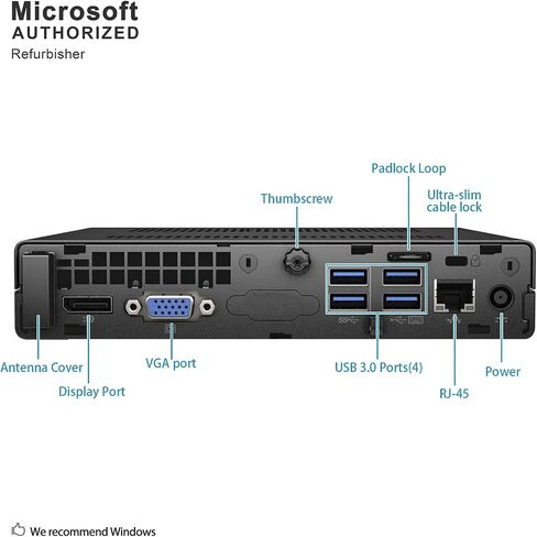 HP EliteDesk 800 G2 Mini Business Desktop PC Intel Quad-Core i5-6500T up to 3.1G,16GB DDR4,512GB SSD,VGA,DP Port,Windows 10 Professional 64 Bit-Multi-Language-English/Spanish (Renewed) in Kuwait