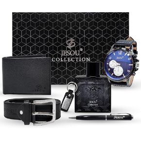 Men Gift Set With Box | Black Leather Gift Set For Men | Valentine Gift Box For Boyfriend | Special Occasion Gift Set For Him | Birthday Gift For Dad | Men Christmas Gift Sets | Fathers Day Present in Saudi Arabia