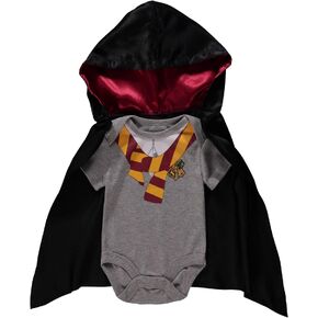 Harry Potter Baby Boys Gryffindor Cosplay Bodysuit with Removable Cape - Baby Costume Baby Clothes