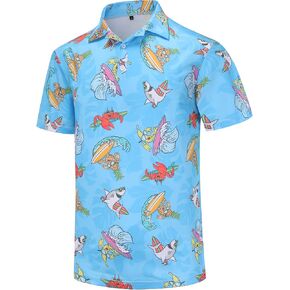 Golf Shirts for Men Dry Fit Mens Golf Shirt Short Sleeve Funny Golf Polo Shirts in Saudi Arabia