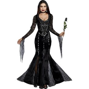 Dreamgirl Adult Womens Morticia Costume, Frightfully Beautiful Halloween Costume