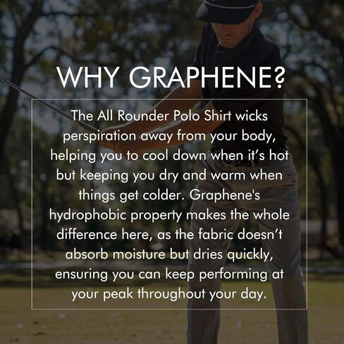 قميص بولو مستدير للرجال من GRAPHENE-X | قطع بالليزر وطبقات ملحومة | مضاد للرائحة ومضاد للأشعة فوق البنفسجية | فتل الرطوبة | تنفس in Kuwait