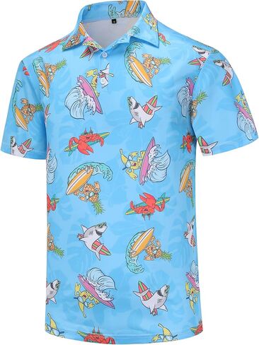 Golf Shirts for Men Dry Fit Mens Golf Shirt Short Sleeve Funny Golf Polo Shirts in Saudi Arabia