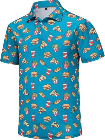 Golf Shirts for Men Dry Fit Mens Golf Shirt Short Sleeve Funny Golf Polo Shirts in Kuwait