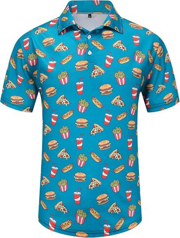 Golf Shirts for Men Dry Fit Mens Golf Shirt Short Sleeve Funny Golf Polo Shirts in Kuwait