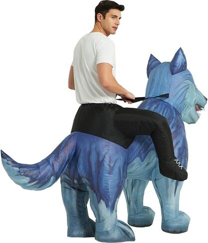 زي الذئب القابل للنفخ من وان كاسا، فستان تنكري مضحك لحفلات الهالوين للبالغين in Kuwait