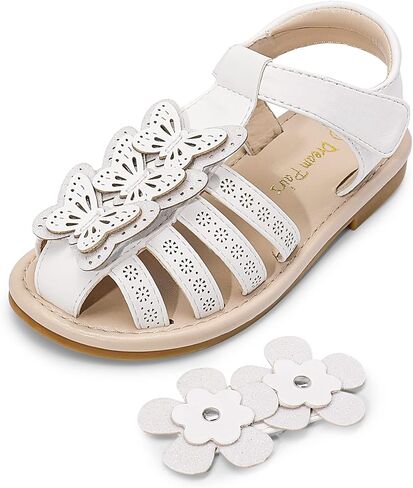 DREAM PAIRS Girls Sandals Closed-Toe Sandals with Interchangeable DIY Flower Dress Summer Shoes Toddler/Little Kid in Kuwait
