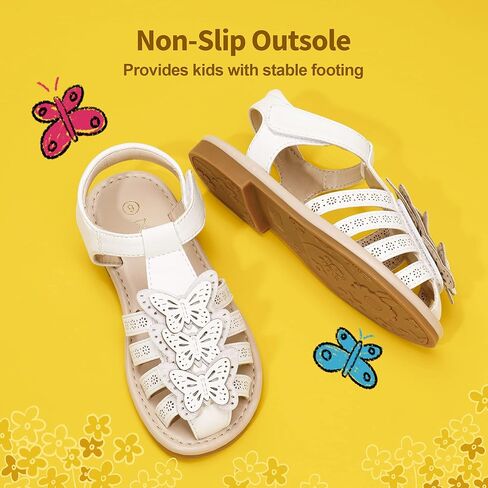 DREAM PAIRS Girls Sandals Closed-Toe Sandals with Interchangeable DIY Flower Dress Summer Shoes Toddler/Little Kid in Kuwait