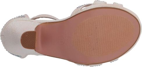 Olivia K Girl's Glitter Leatherette Open Toe Strappy Ankle T Strap Kitten Heel Sandal (Toddler/Little Girl) in Kuwait