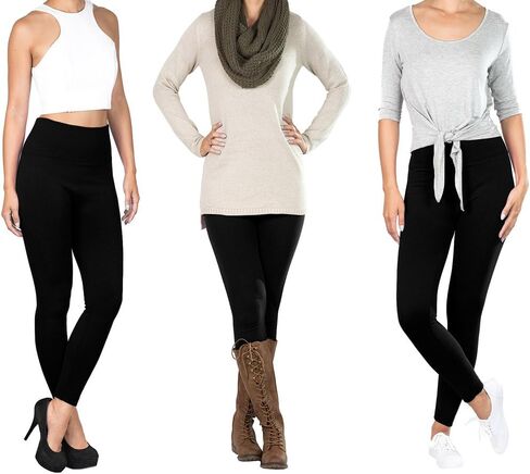 طماق نسائية مبطنة بالصوف عالية الخصر طماق حرارية قطنية شتوية سلسة in Kuwait