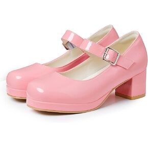 femflame Women's Low Chunky Heel Mary Jane Pumps Ankle Buckle Strap Sweet Round Toe Dress Shoes JK Cosplay Uniform Dress Shoes in Saudi Arabia