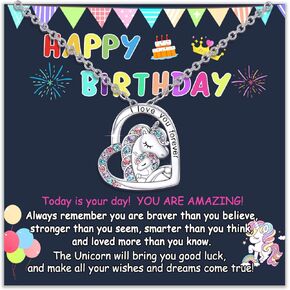 Tarsus Lucky Unicorn Necklace to Girls, Christmas Valentines Birthday Party Jewelry Gift Back to School Gifts for Daughter Granddaughter Niece Teenage Girls in Kuwait