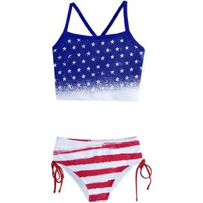 PattyCandy Little/Toddler Girls Girly Swimwear Unicorn Princess Rainbows Kids Tankini Swimsuit Bikini Set