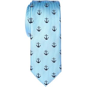 Retreez Classic Anchor Pattern Woven Microfiber 2" Skinny Tie in Saudi Arabia