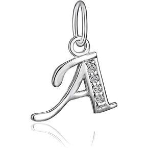 BoRuo 925 Sterling Silver Cubic Zirconia A-Z Initial Letters Alphabet Dangling charms Pendant in Saudi Arabia