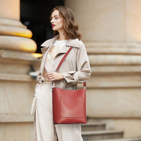 BROMEN Mother's Day Hobo Bags for Women Leather Handbags Designer Shoulder Bucket Crossbody Purse in Kuwait