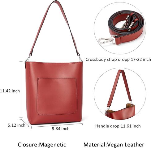 BROMEN Mother's Day Hobo Bags for Women Leather Handbags Designer Shoulder Bucket Crossbody Purse in Kuwait