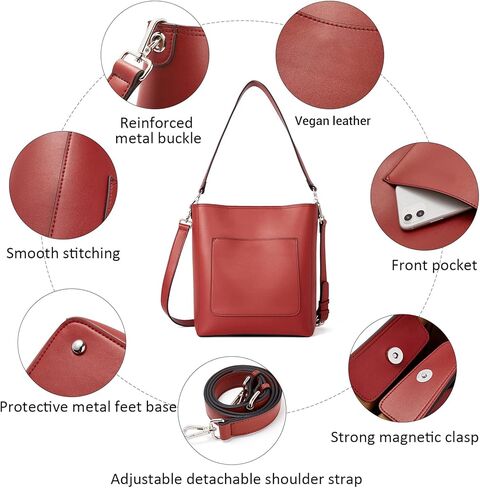BROMEN Mother's Day Hobo Bags for Women Leather Handbags Designer Shoulder Bucket Crossbody Purse in Kuwait