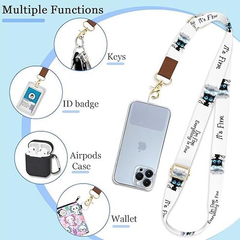 Phone Lanyard Wrist Strap Crossbody, Be Kind Cell Phone Lanyard for Around The Neck Wristlet Adjustable Phone Strap, Rainbow Cute Lanyard for Keys iPhone Case ID Badges Phone Accessories in Kuwait