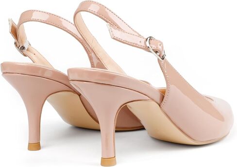 JOY IN LOVE Slingback Kitten Heels for Women Closed Pointed Toe Pumps Dress Shoes in Saudi Arabia