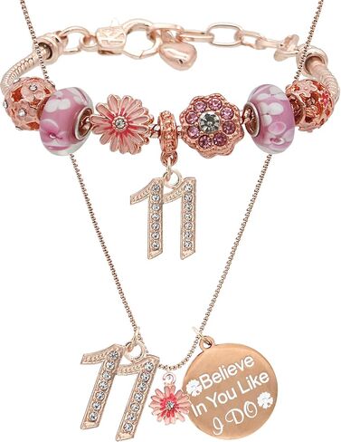 11th Birthday, 11th Birthday Gift, 11th Birthday Girl Gifts, 11th Birthday Necklace, Gifts for 11 years old Girl, 11th Birthday charm Bracelet, Gift for 11 year old Girl, 11th Birthday Gifts for Girls in Saudi Arabia