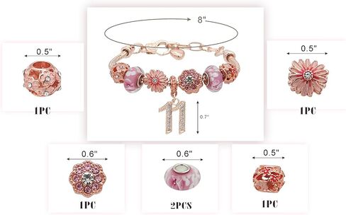 11th Birthday, 11th Birthday Gift, 11th Birthday Girl Gifts, 11th Birthday Necklace, Gifts for 11 years old Girl, 11th Birthday charm Bracelet, Gift for 11 year old Girl, 11th Birthday Gifts for Girls in Saudi Arabia